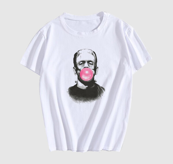Frankenstein Monster Blowing a Bubble Gum T-Shirt