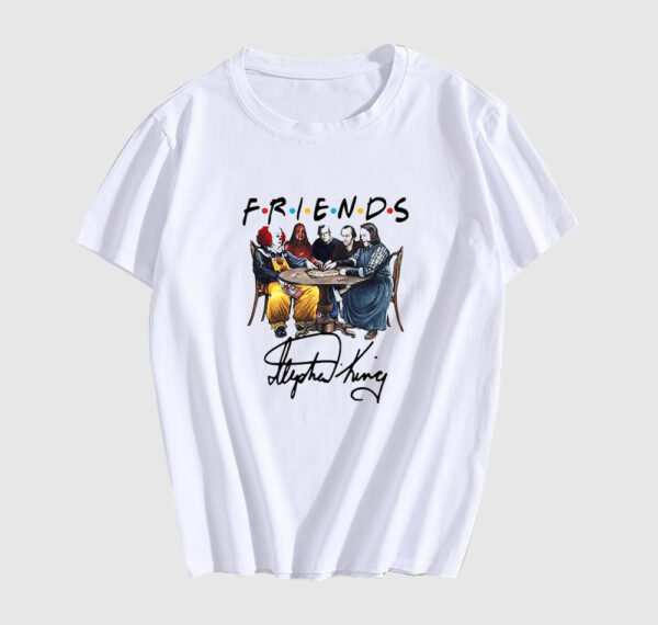 Stephen King Horror Characters Friends Signature T-shirt