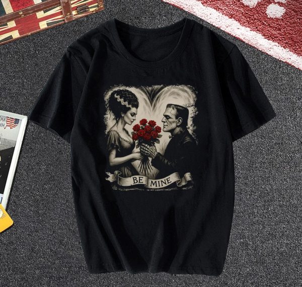 Be Mine Frankenstein and Bride T Shirt