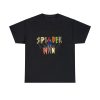 Colorful Spiderman Word Design Unisex Black T-shirt