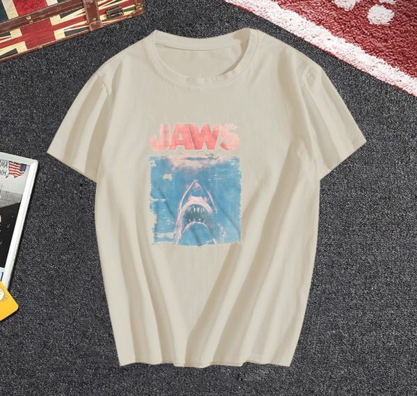 Jaws Fade Natural Adult T-Shirt