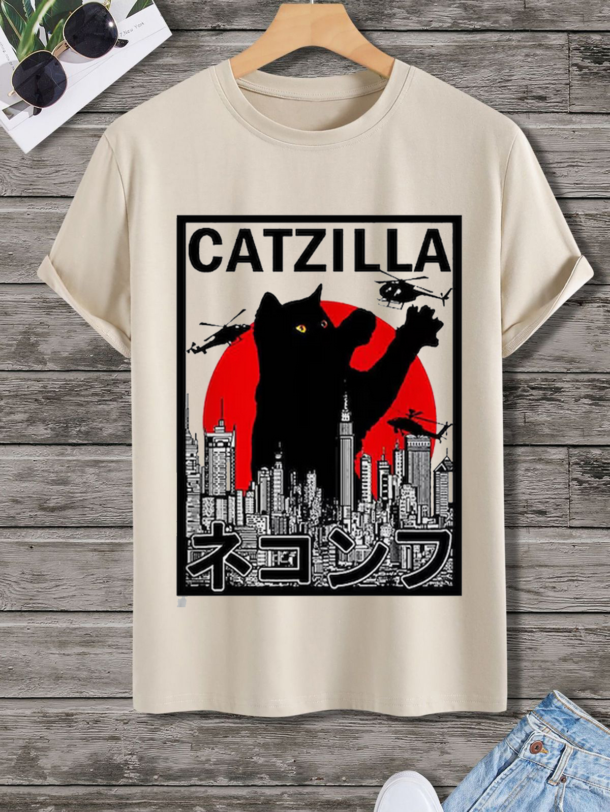 Catzilla King of Pawster Paws Cat Tshirt