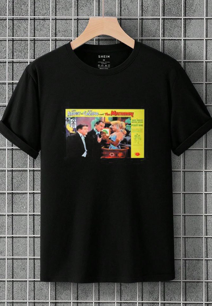 Abbott and Costello Meet the Mummy Vintage Scary Movie Poster T-Shirt