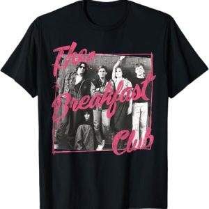 Breakfast Club Pink Text Group Photograph T-Shirt