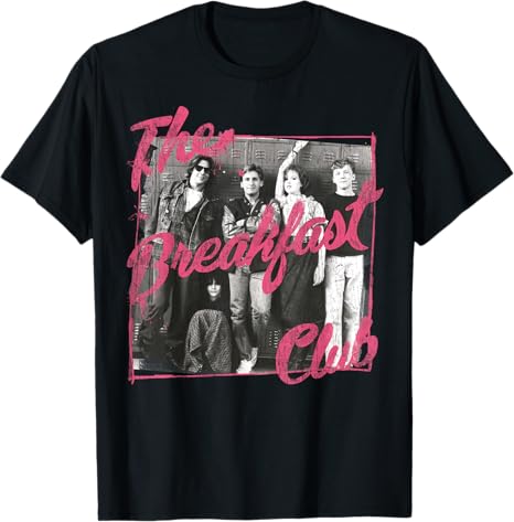 Breakfast Club Pink Text Group Photograph T-Shirt