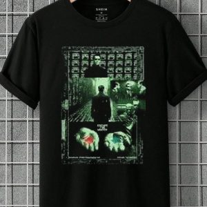 Iconic Movie The Matrix Morpheus Blue Red Scene T Shirt