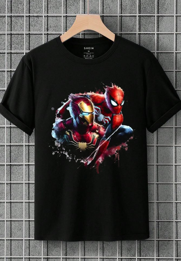 Iron Man Spider-Man Marvel Avengers Short T shirt