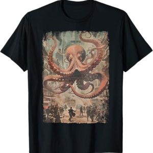 Octopus Kraken Monster Horror Poster Kraken T-Shirt
