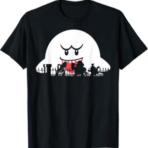 Super Mario Boo Trick Or Treat Halloween Silhouette T-Shirt