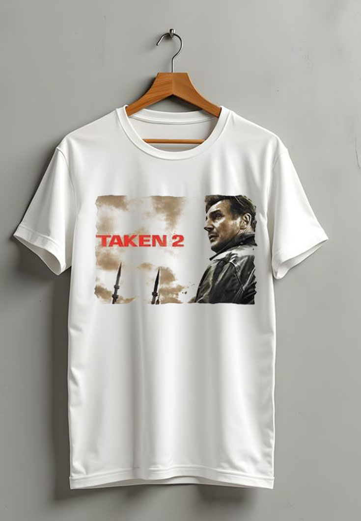 Taken 2 V1 Liam Neeson Natural White Gray Vintage Men T Shirt
